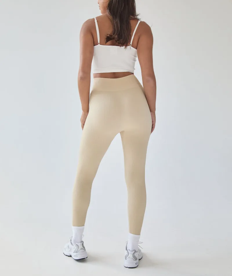 Online Six Stories Seamless Contour Rib Leggings - Sand