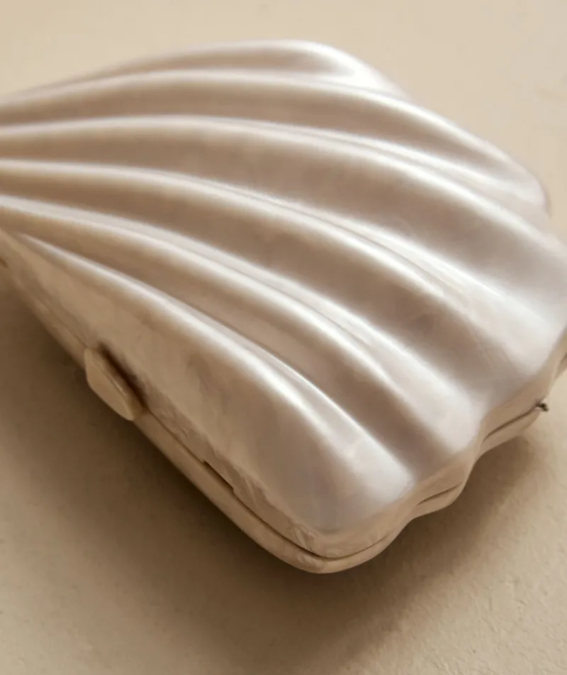 Clearance Six Stories Shell Clutch Bag - Ivory