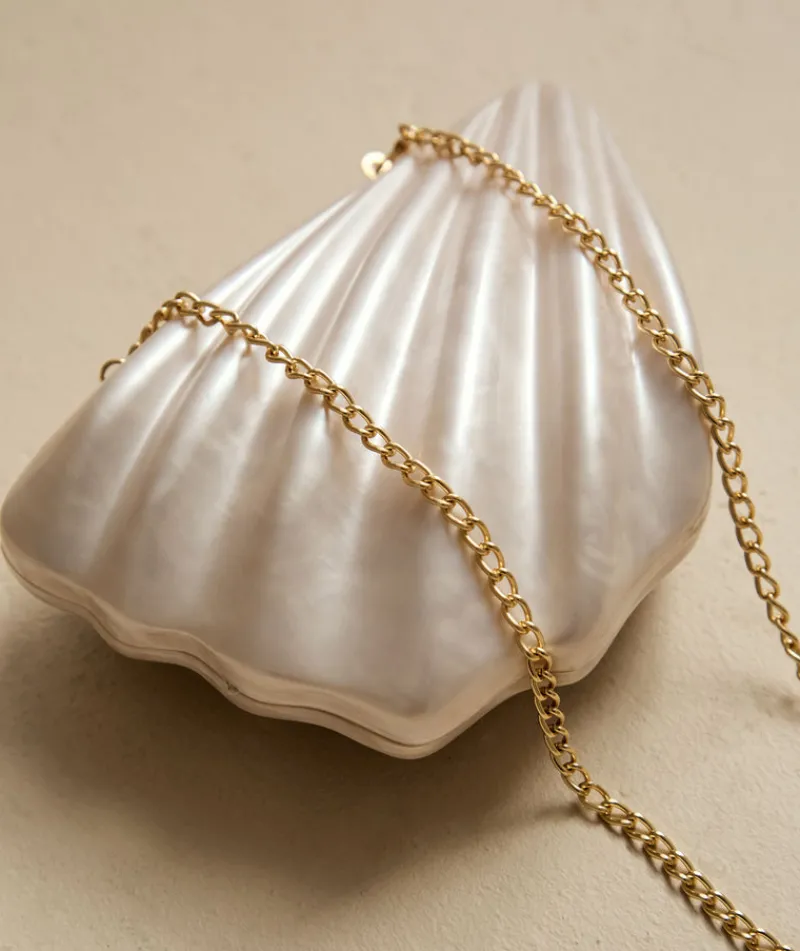 Clearance Six Stories Shell Clutch Bag - Ivory