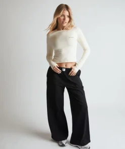 New Six Stories Soft Long Sleeve Top - Buttermilk Cannoli Cream