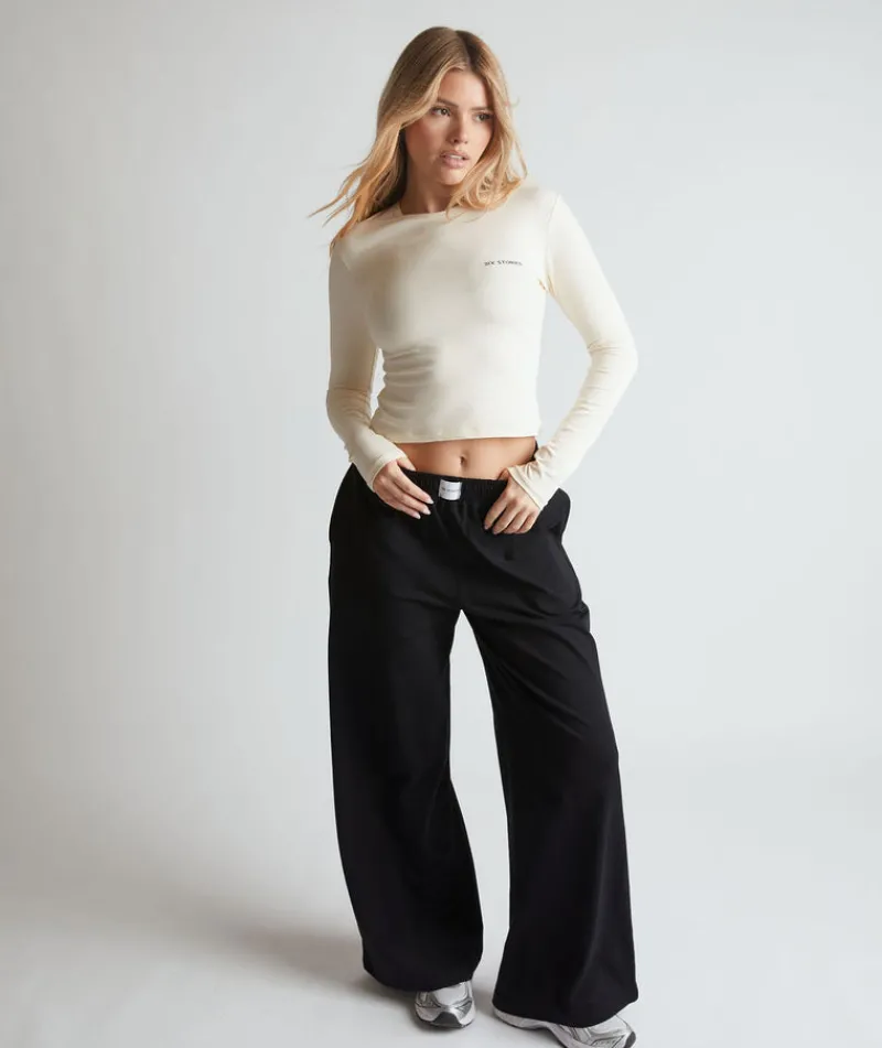 New Six Stories Soft Long Sleeve Top - Buttermilk Cannoli Cream