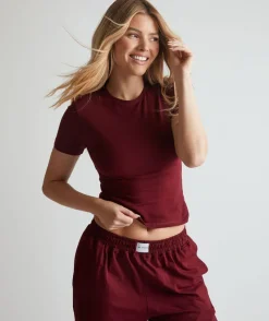 Clearance Six Stories Soft Short Sleeve Tee - Merlot