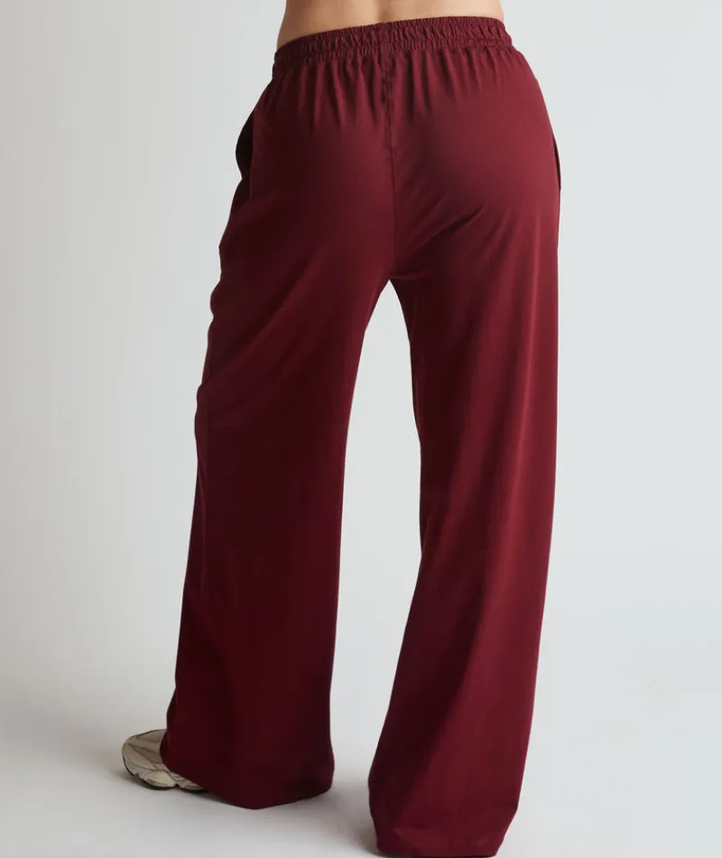 Sale Six Stories Soft Wide Leg Lounge Trousers - Merlot