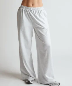 Discount Six Stories Soft Wide Leg Lounge Trousers - Grey Marl