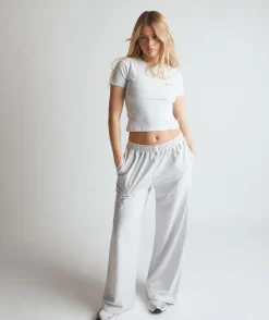 Discount Six Stories Soft Wide Leg Lounge Trousers - Grey Marl