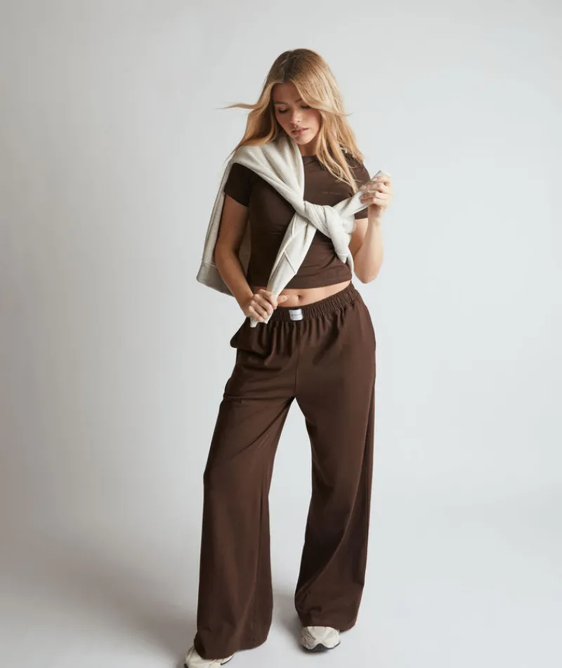Online Six Stories Soft Wide Leg Lounge Trousers - Espresso