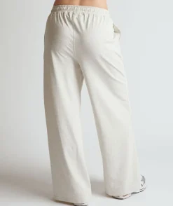 Hot Six Stories Soft Wide Leg Lounge Trousers - Oatmeal Marl