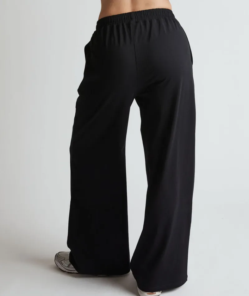 Outlet Six Stories Soft Wide Leg Lounge Trousers - Black