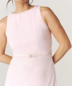 Online Six Stories Tailored Trim Detail Midi Dress - Pale Pink