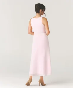 Online Six Stories Tailored Trim Detail Midi Dress - Pale Pink