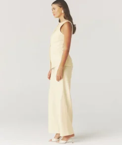 Hot Six Stories Tailored Wide Leg Trousers - Lemon