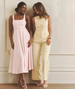 Hot Six Stories Tailored Wide Leg Trousers - Lemon