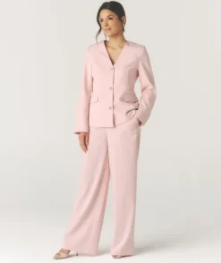 Sale Six Stories Tailored Wide Leg Trouser - Pink