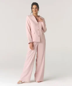 Sale Six Stories Tailored Wide Leg Trouser - Pink