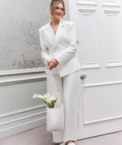 Discount Six Stories Wide Leg Tailored Trousers - White