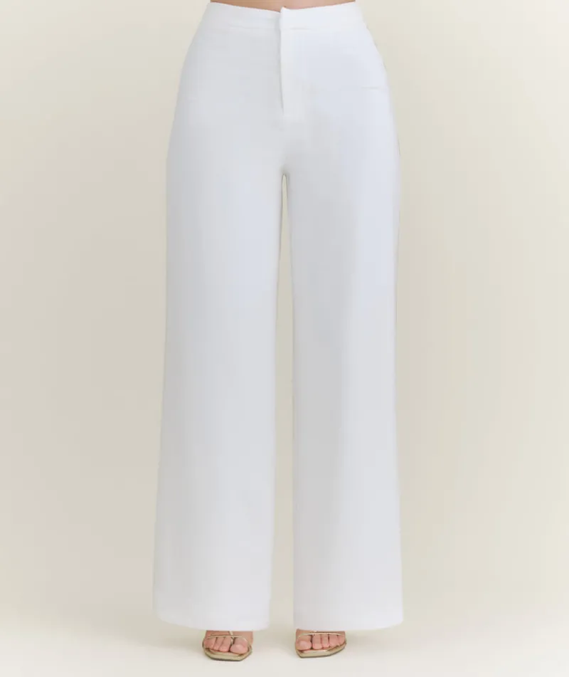 Discount Six Stories Wide Leg Tailored Trousers - White