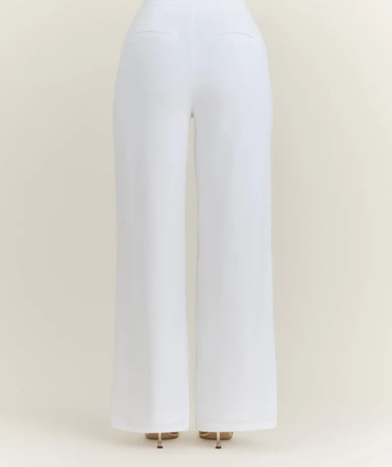 Discount Six Stories Wide Leg Tailored Trousers - White