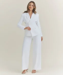 Discount Six Stories Wide Leg Tailored Trousers - White
