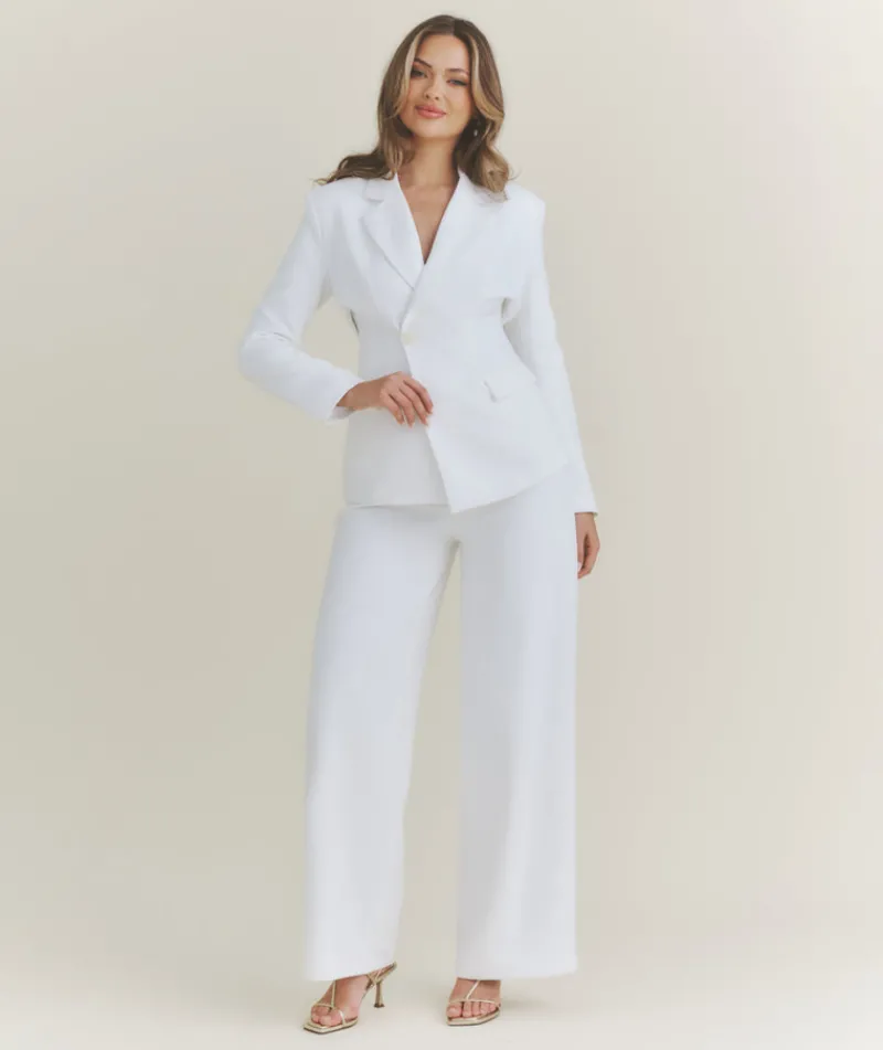 Discount Six Stories Wide Leg Tailored Trousers - White