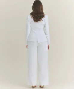 Discount Six Stories Wide Leg Tailored Trousers - White