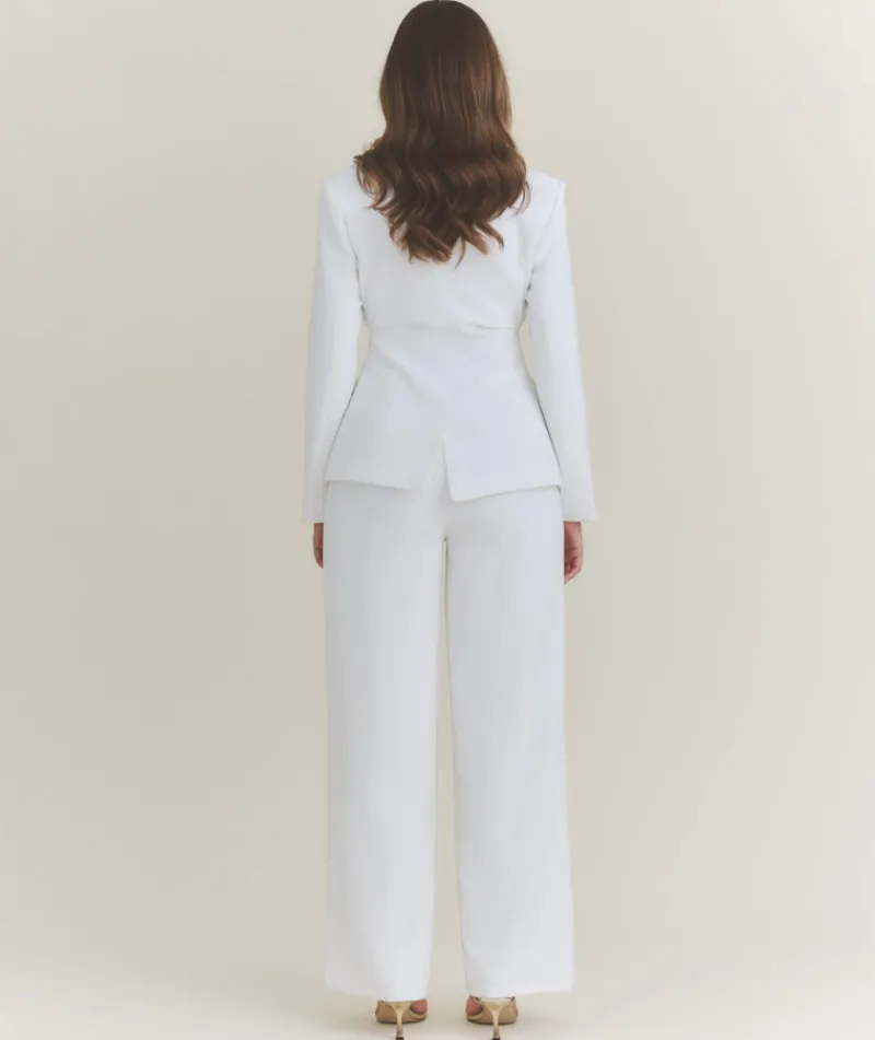 Discount Six Stories Wide Leg Tailored Trousers - White