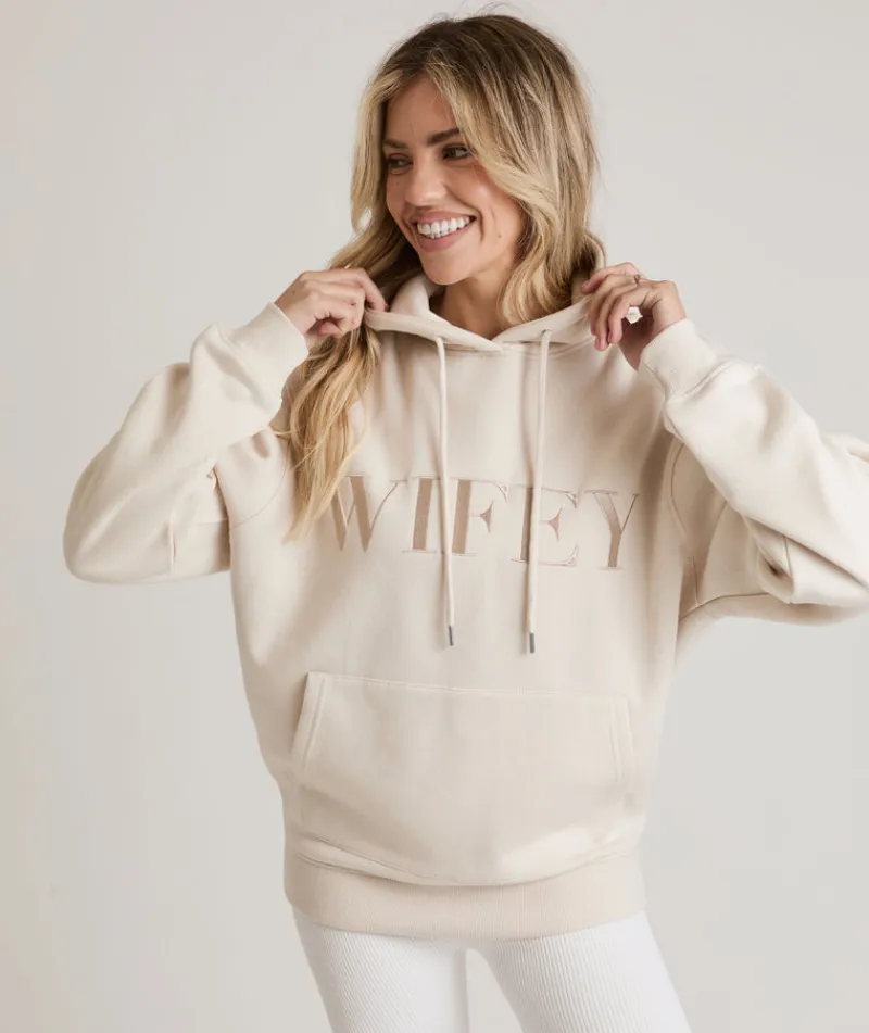 Discount Six Stories Wifey Hoodie - Champagne