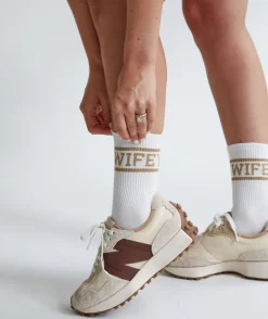 Outlet Six Stories Wifey Socks - Gold