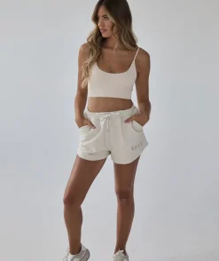 Clearance Six Stories Wifey Statement Shorts - Champagne