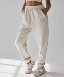 New Six Stories Wifey Statement Sweatpants - Champagne